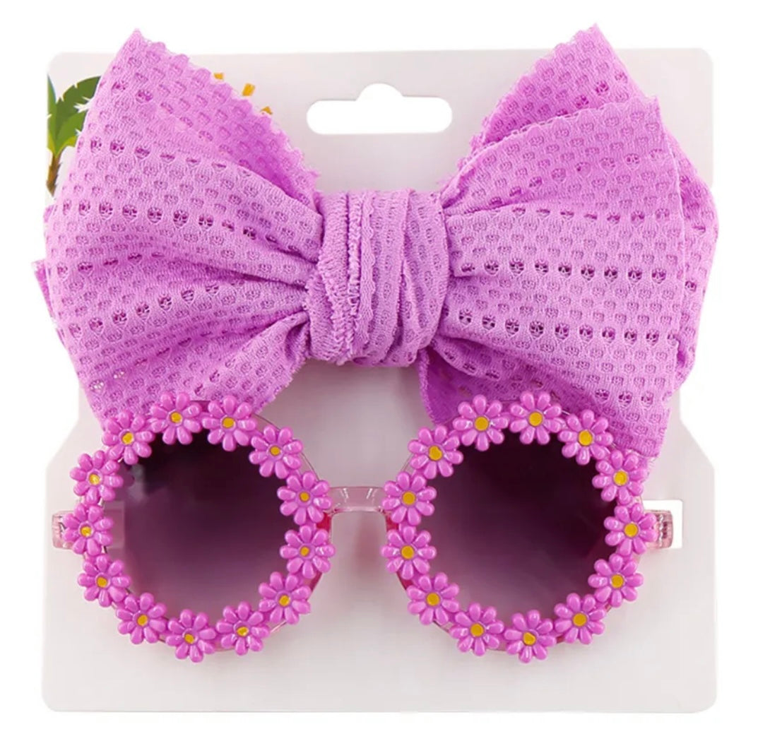 Purple | Kids Daisy Sunglasses Set